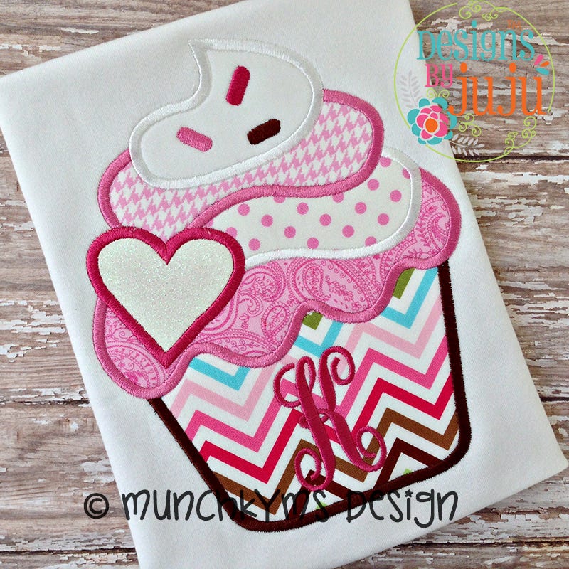 Valentine Cupcake | Machine Embroidery Designs by JuJu