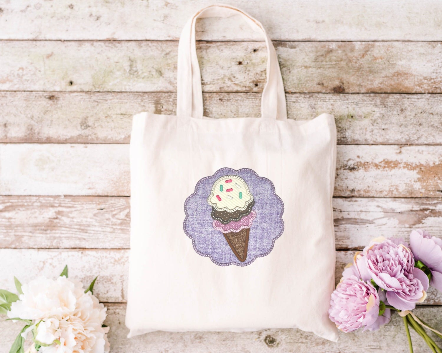 Ice Cream Scallop Applique | Machine Embroidery Designs by JuJu