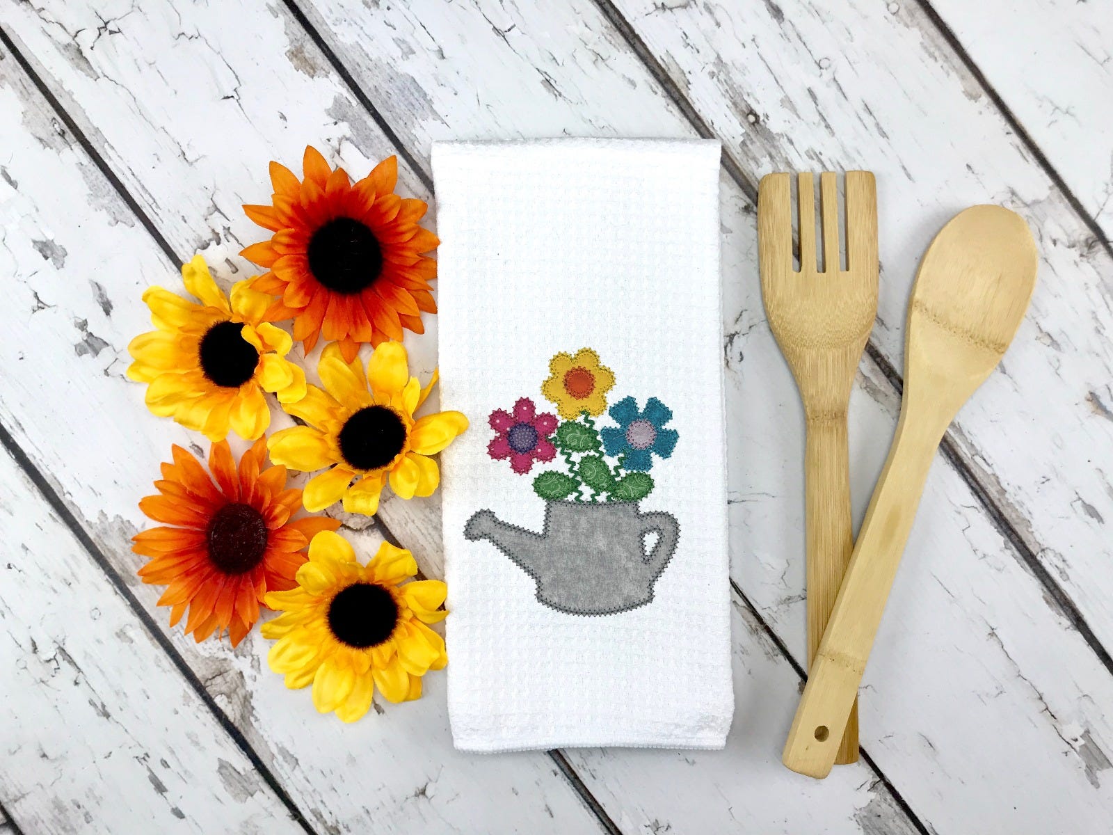 Watering Can Applique | Machine Embroidery Designs by JuJu