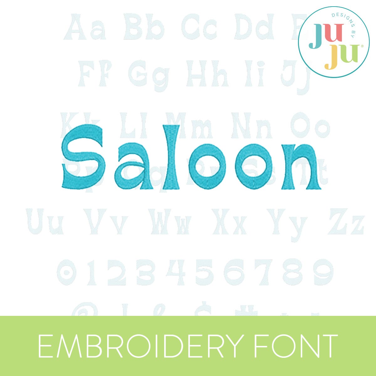 Saloon Fill Stitch Embroidery Font