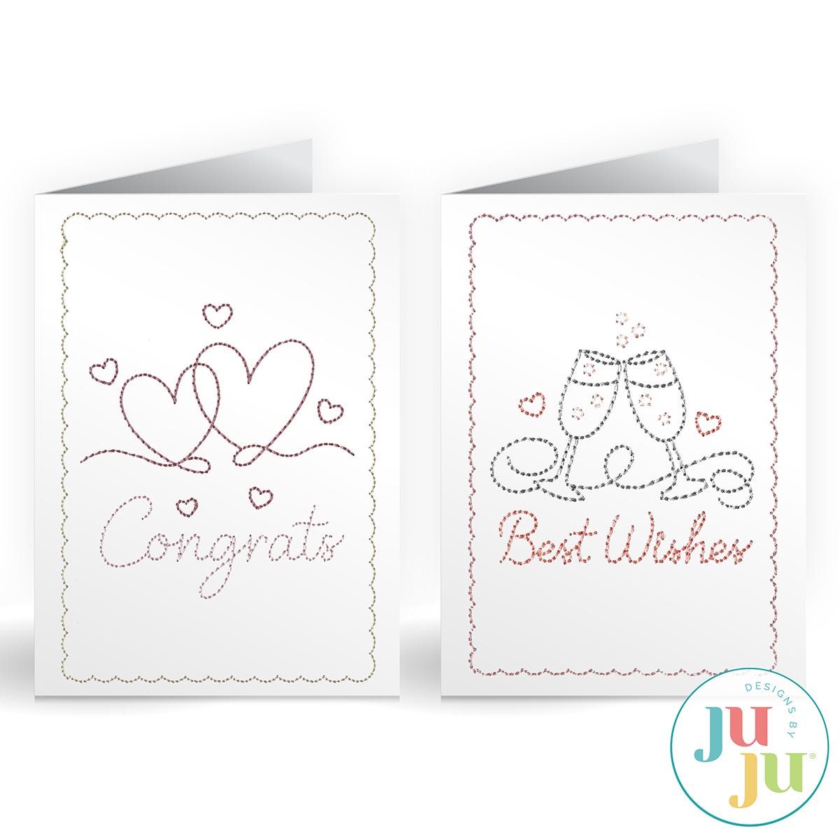 Wedding Greeting Cards Embroidery Design Set 1