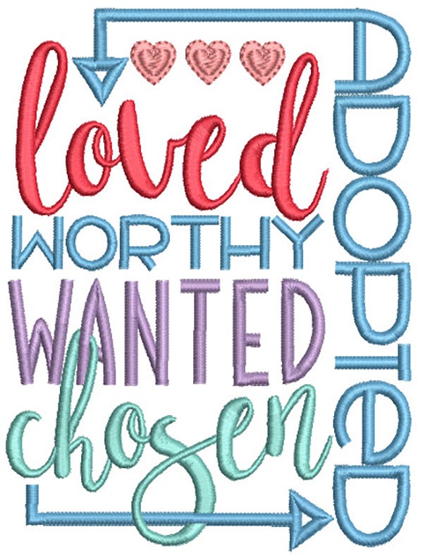 Adoption Word Art 2 Machine Embroidery Designs by JuJu