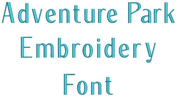 Adventure Park Embroidery Font | Machine Embroidery Designs by JuJu
