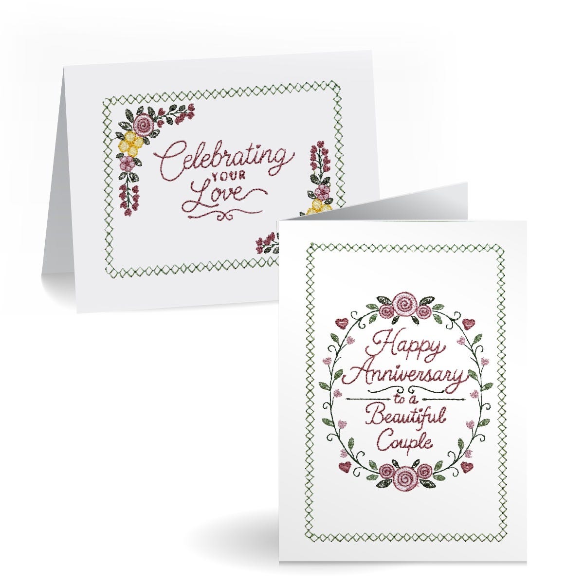 Anniversary Love Greeting Cards Embroidery Design Set 2