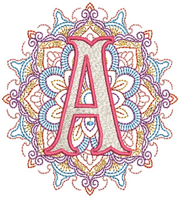 Aria Monogram Digital Embroidery Machine Designs by JuJu