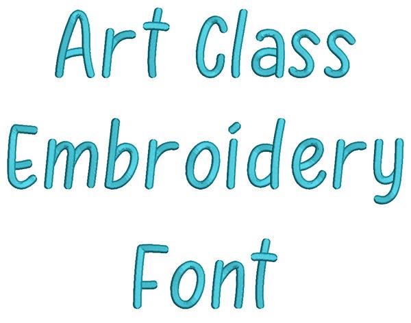 Art Class Embroidery Font
