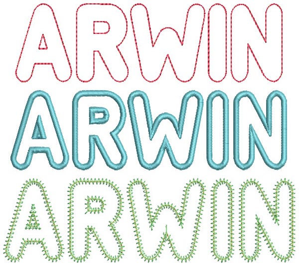 Arwin Applique Alphabet | Machine Embroidery Designs by JuJu
