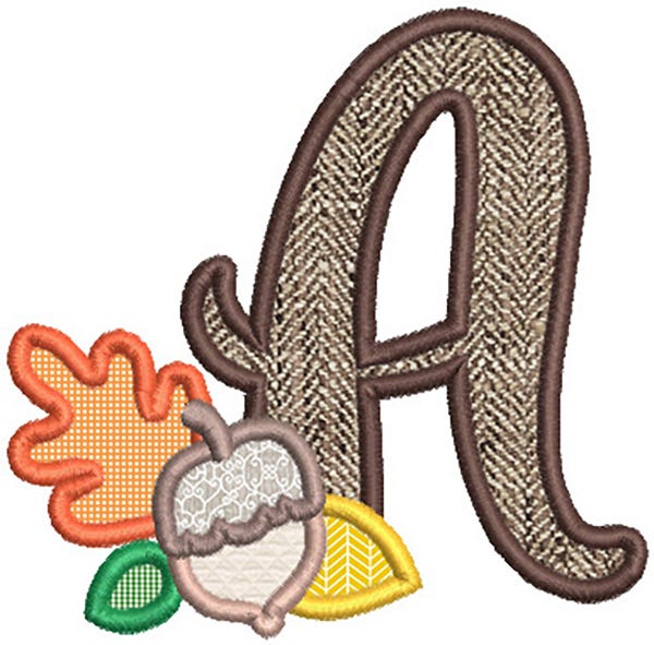 Autumn Applique Alphabet | Machine Embroidery Designs by JuJu