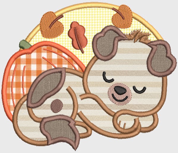 Autumn Dogs Digital Machine Embroidery Designs by JuJu