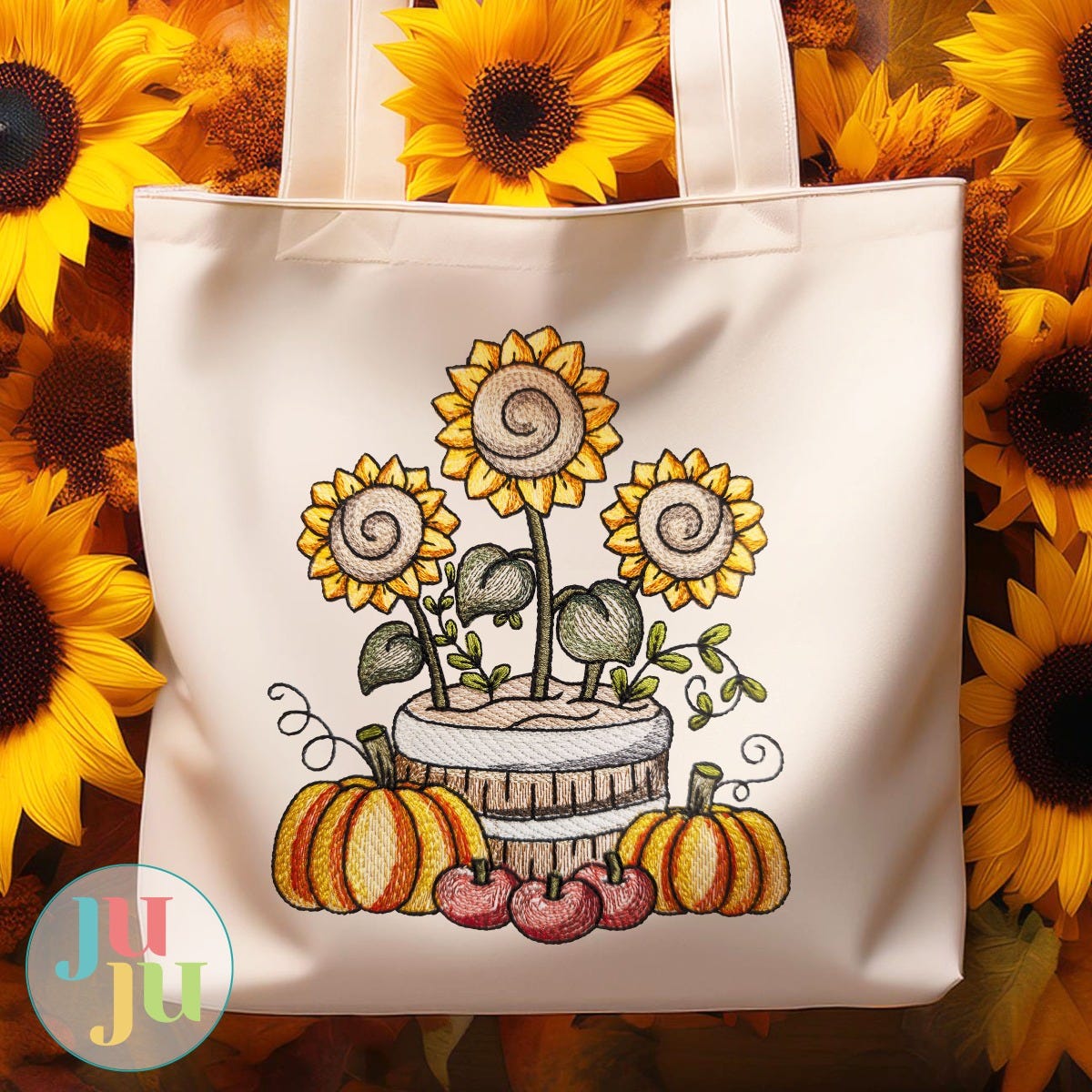 Autumn Sunflowers Embroidery Design | Designs by JuJu