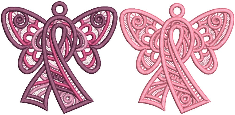 Free Standing Lace Awareness Ribbon 1 | Machine Embroidery Designs by JuJu