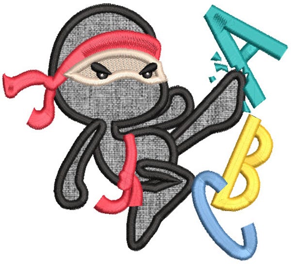 Back To School Ninjas | Machine Embroidery Designs by JuJu