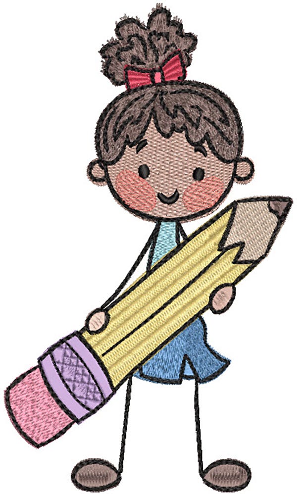 Back To School Stix People | Machine Embroidery Designs by JuJu