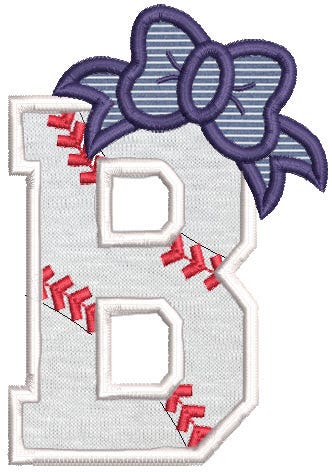 Baseball Bow Alphabet | Machine Embroidery Designs by JuJu