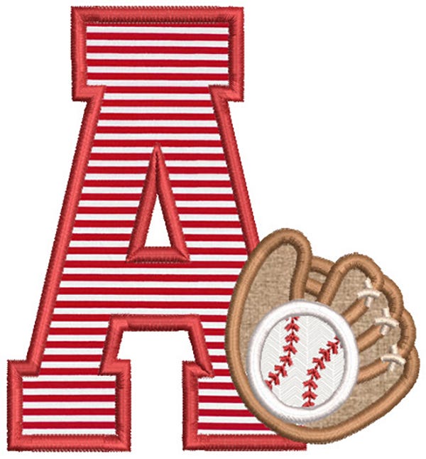 Baseball Glove Alphabet | Machine Embroidery Designs by JuJu