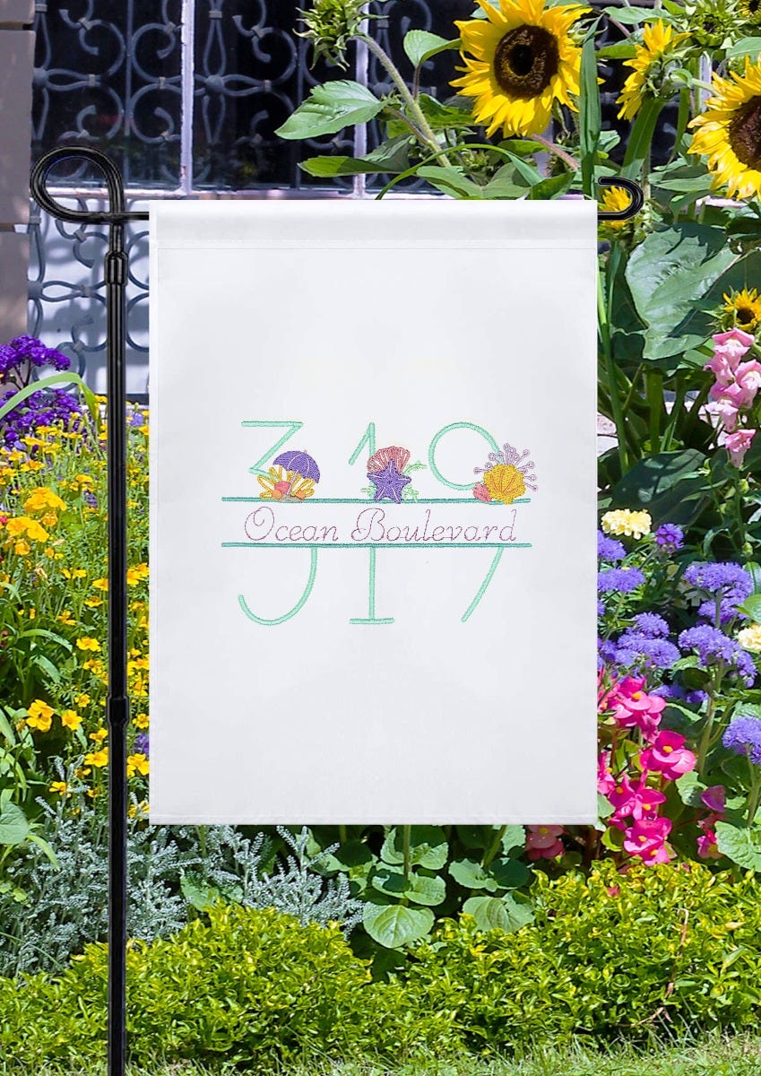 Beach Split Numbers | Machine Embroidery Designs by JuJu