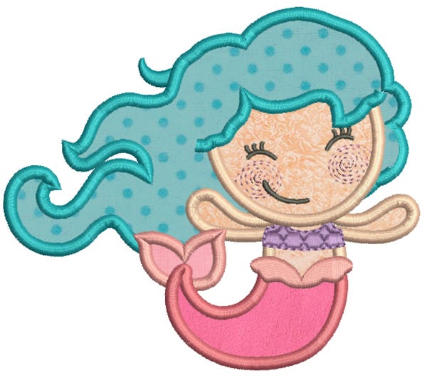 Be A Mermaid Applique Machine Embroidery Designs By JuJu