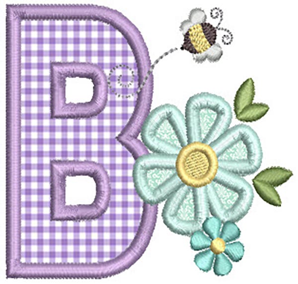 Bee Blossom Applique Alphabet | Machine Embroidery Designs by JuJu