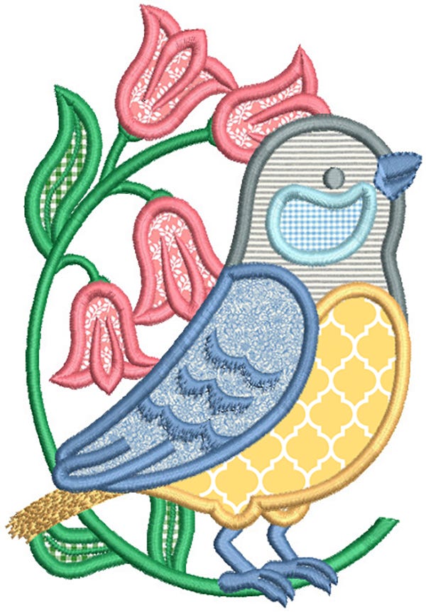 Birds Applique 1 Digital Embroidery Designs by JuJu