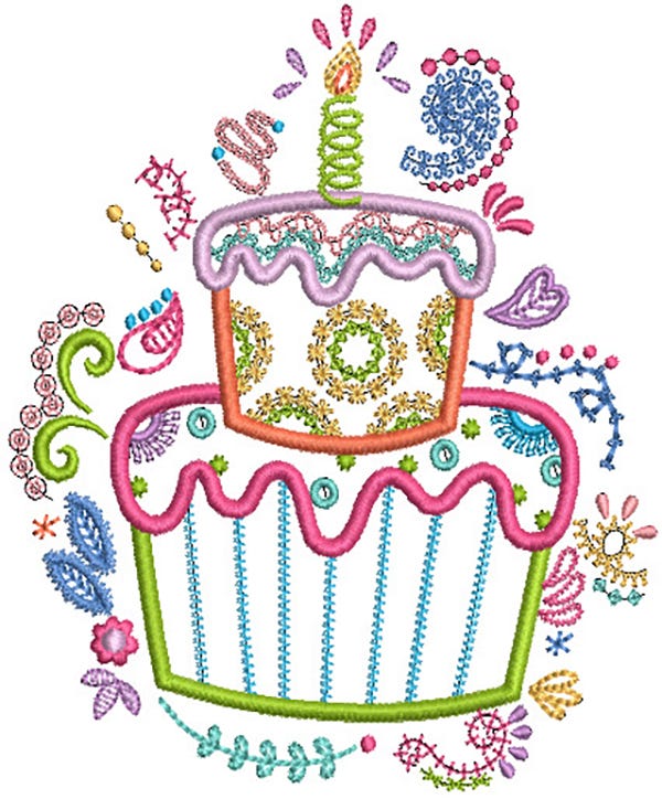 Birthday Doodles Machine Embroidery Designs By JuJu