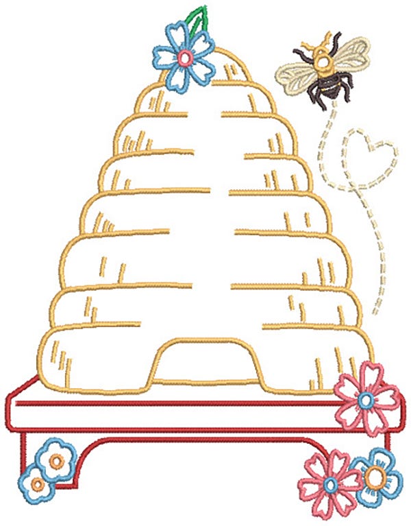 Botanical Bees Digital Machine Embroidery Designs by JuJu