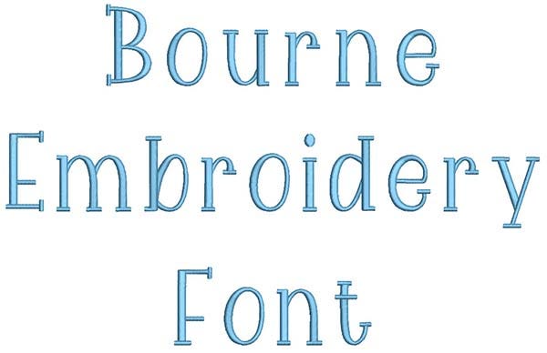 Bourne Embroidery Font