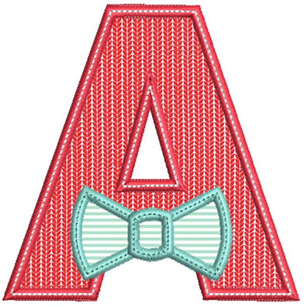 Bow Tie Alpha | Machine Embroidery Designs by JuJu