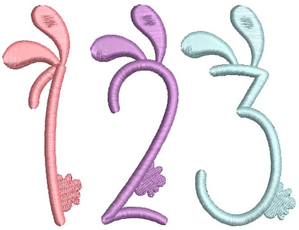 Bunny Tails Numbers Digital Embroidery Machine Designs by JuJu