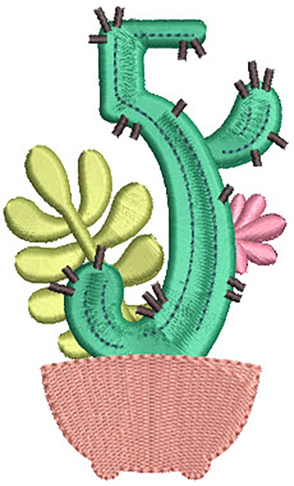 Cactus Numbers | Machine Embroidery Designs by JuJu