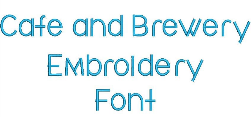Cafe and Brewery Embroidery Font | Machine Embroidery Designs by JuJu
