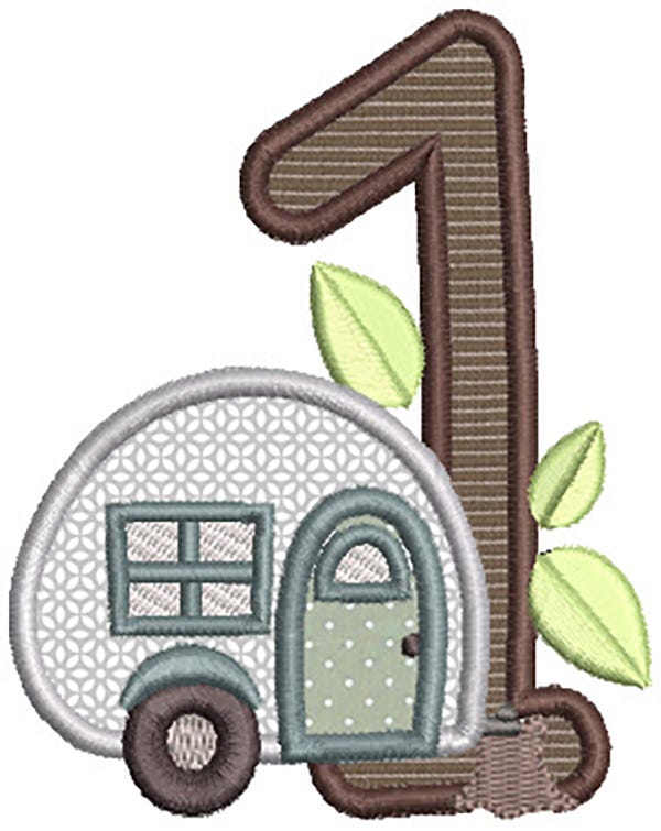 Camping Numbers Machine Embroidery Designs by JuJu