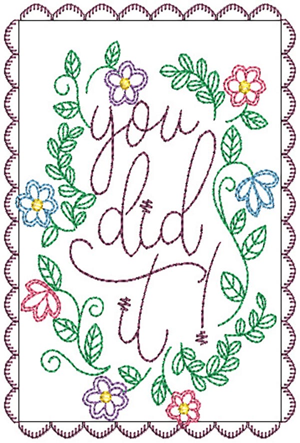 Celebration Greeting Cards Set 3 | Machine Embroidery Designs by JuJu