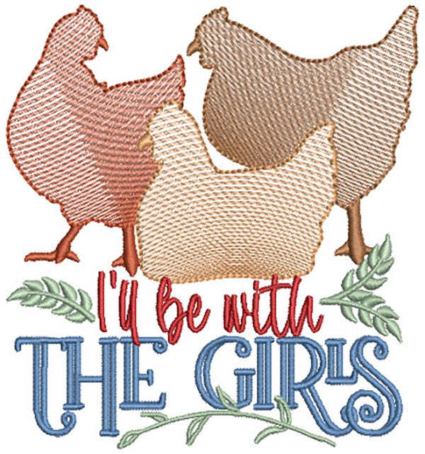 Chicken Lady Word Art 3 | Machine Embroidery Designs by JuJu