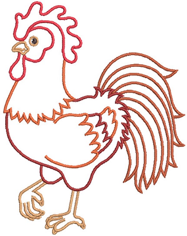 Chicken Line Art | Machine Embroidery Designs by JuJu