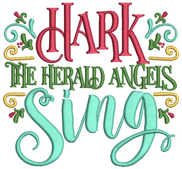 Christmas Carols Word Art Set 2 Machine Embroidery Designs by JuJu