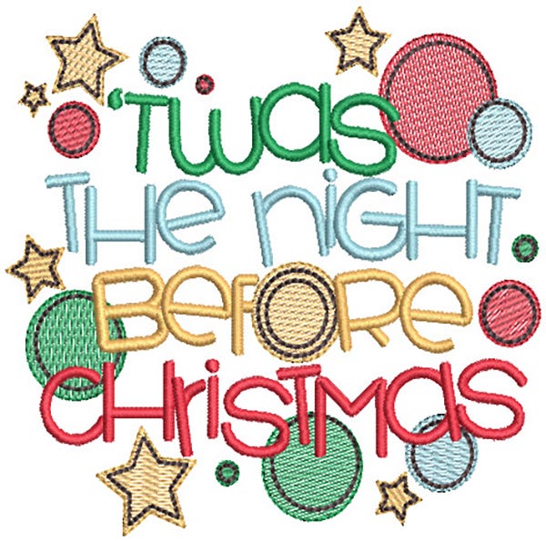 Christmas Circles Word Art Machine Embroidery Designs by JuJu