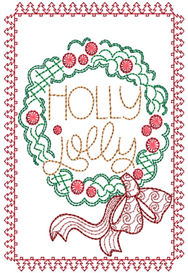 Christmas Greeting Cards 10 | Machine Embroidery Designs by JuJu
