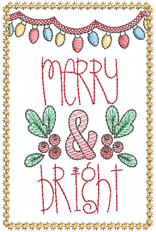 Christmas Greeting Cards 11 | Machine Embroidery Designs by JuJu