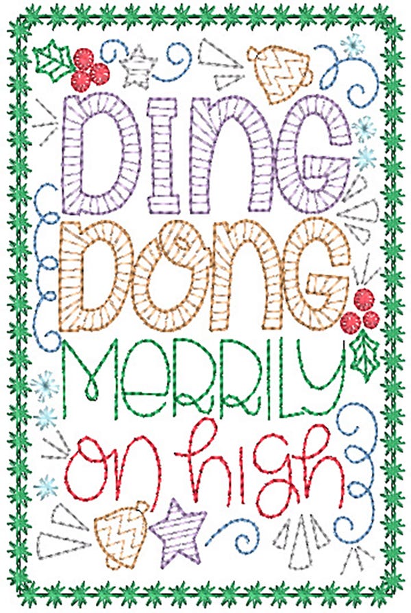 Christmas Greeting Cards 12 | Machine Embroidery Designs by JuJu