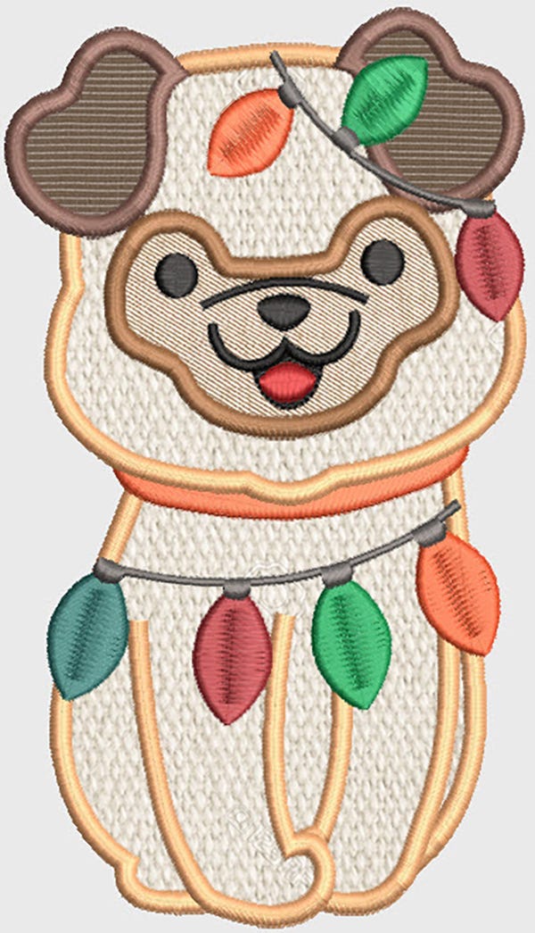 Christmas Puppies Applique Machine Embroidery Designs by JuJu