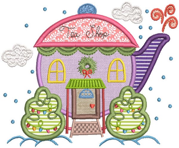 Christmas Village 4 Machine Embroidery Designs by JuJu