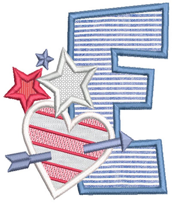 Chunky Patriotic Alphabet | Machine Embroidery Designs by JuJu