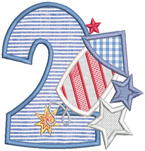 Chunky Patriotic Numbers | Machine Embroidery Designs by JuJu