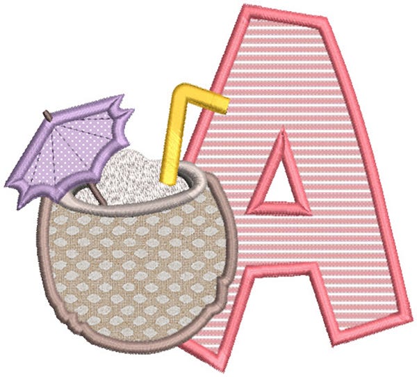 Chunky Summer Alphabet | Machine Embroidery Designs by JuJu