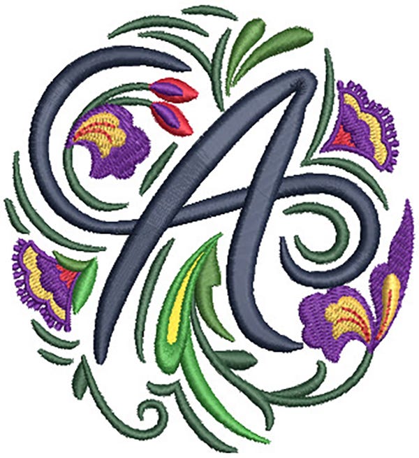 Circle Medallion Monogram | Machine Embroidery Designs by JuJu