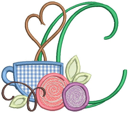 Coffee Lovers Alphabet | Machine Embroidery Designs by JuJu