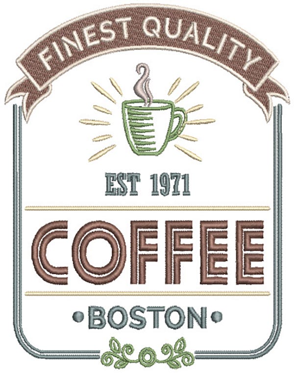 Coffee Shop 1 Machine Embroidery Designs by JuJu