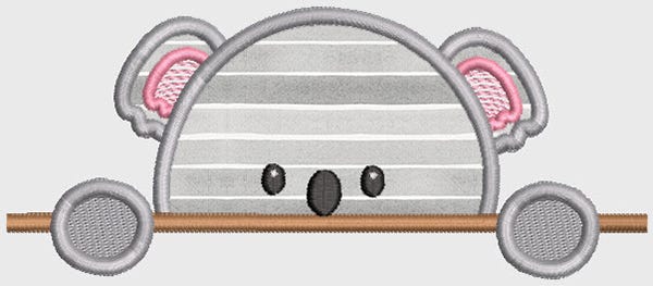 Cute Peeker Animals 1 Applique Machine Embroidery Designs by JuJu 