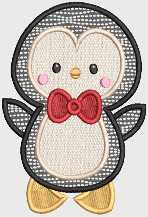 Cute Penguins Applique Machine Embroidery Designs by JuJu