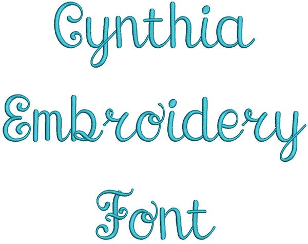Cynthia Embroidery Font | Machine Embroidery Designs by JuJu
